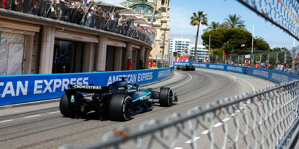 Mercedes-AMG Petronas F1 car on the Circuit de Monaco. Photo/Mercedes AMG Formula 1 Team Website